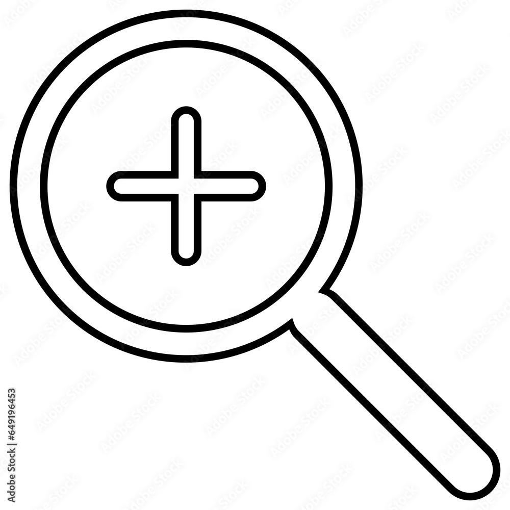 Fototapeta premium Zoom in outline icon. Magnifying glass illustration.