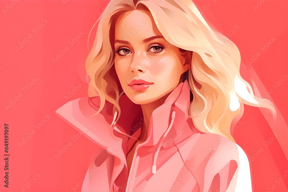 Woman pink clothes
