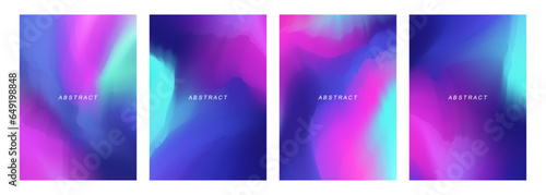 Set of blurred backgrounds with purple, blue and pink gradients. Vibrant graphic templates collection for creative graphic design. Vector illustration.