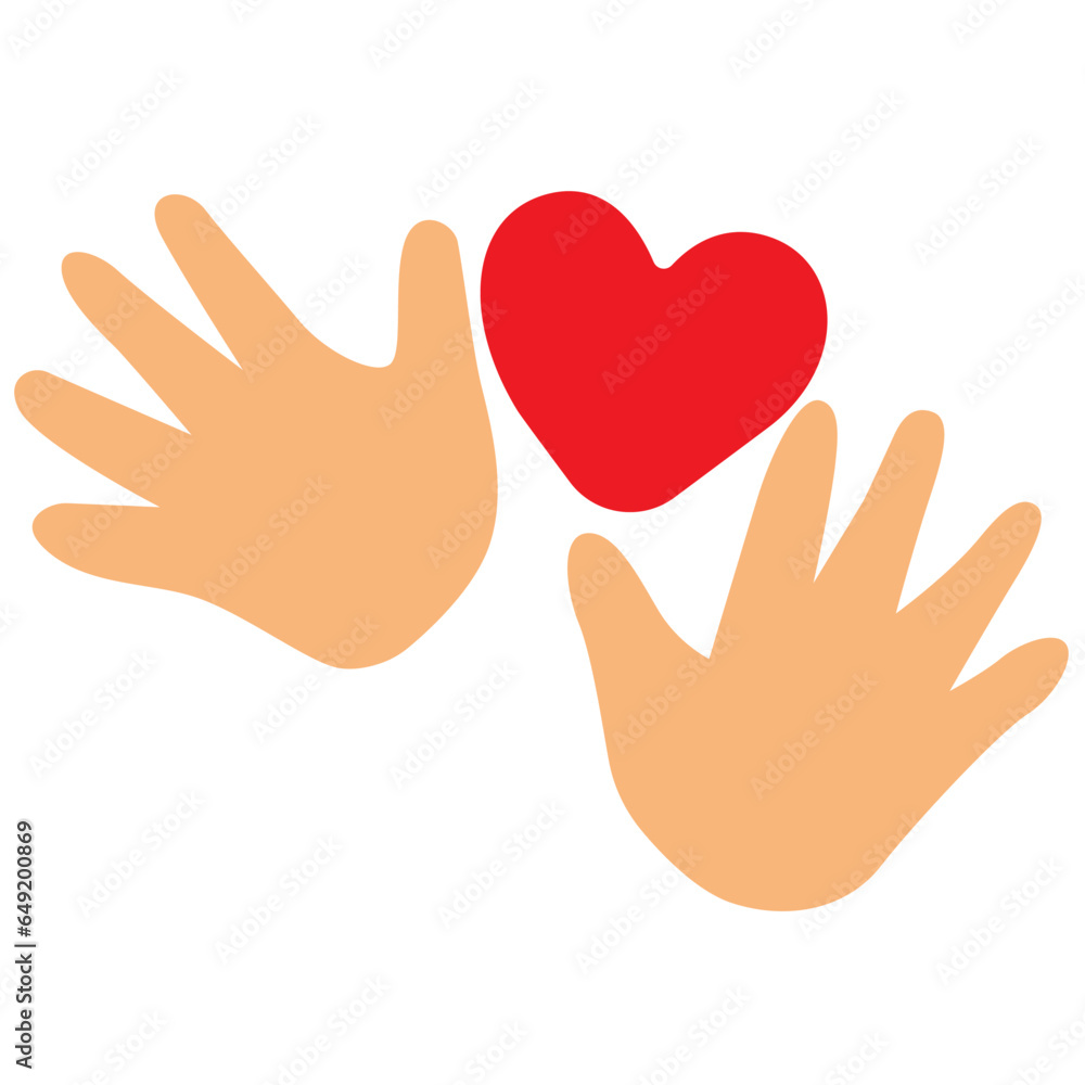 Baby hands with heart, vector art illustarion. Baby hands with heart, vector art illustarion.