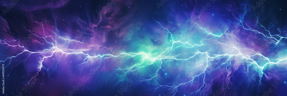 Abstract background featuring an array of electric currents and lighting bolts - obrazy, fototapety, plakaty 