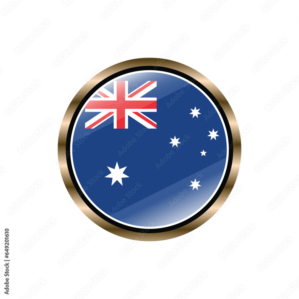 Australia flag circle button vector template, trendy, collection, logo, design Australia flag circle button vector template, trendy, collection, logo, design