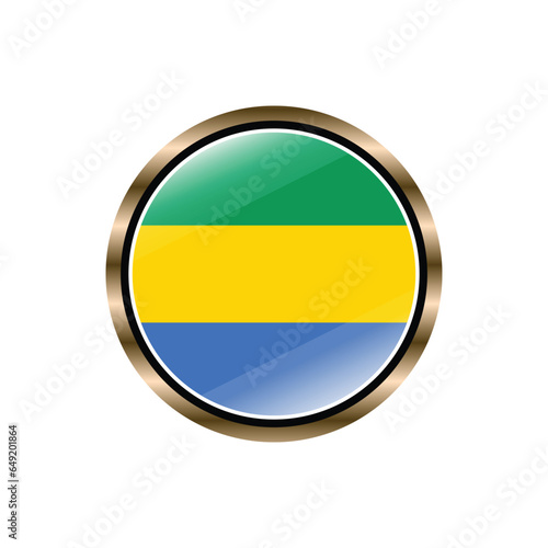 Free Download Gabon flag circle button vector template, trendy, collection, logo, design - GFXLoad