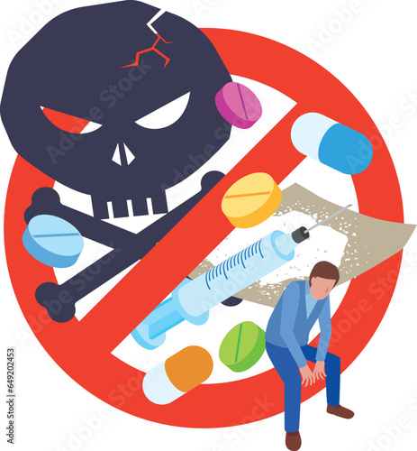 違法薬物禁止のイラスト