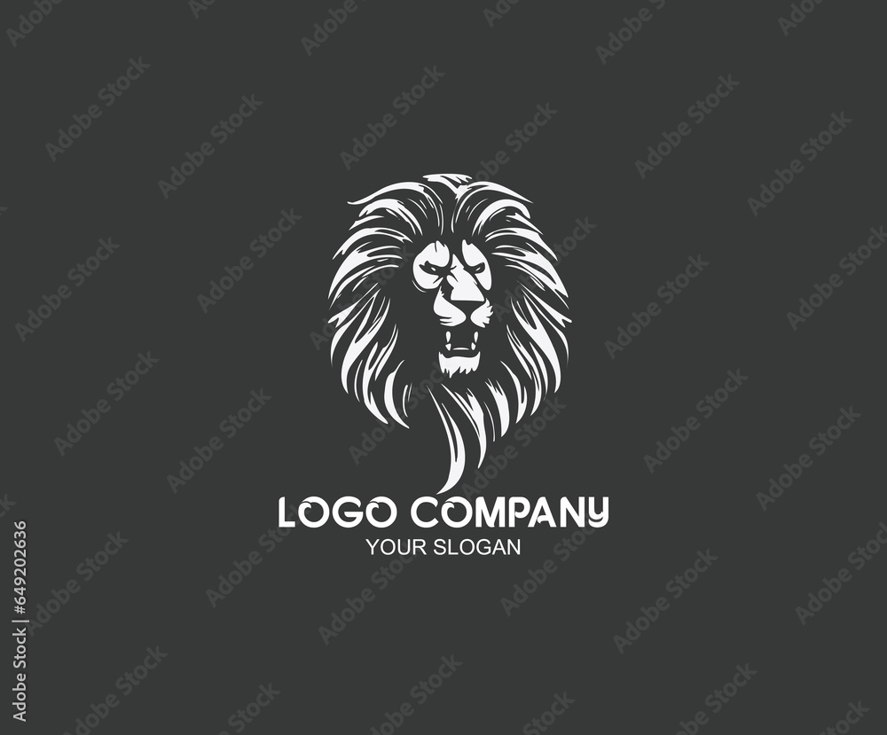 Lion head shield logo icon. Royal gold crown badge symbol. Premium king animal sign. Vector illustration.
