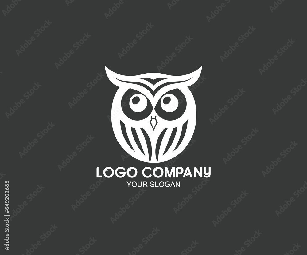 Unique owl logo with minimalist shapes
Unique owl logo with minimalist shapes