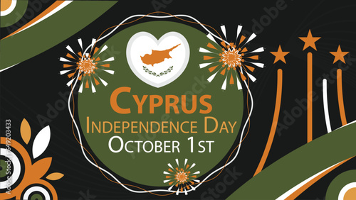 Cyprus Independence Day vector banner design. HappyCyprus Independence Day modern minimal graphic poster illustration.