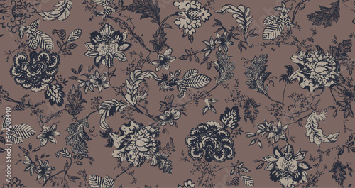 Hand drawn summer floral backround, Design for fashion , fabric, textile, wallpaper, cover, web , wrapping and all prints photo