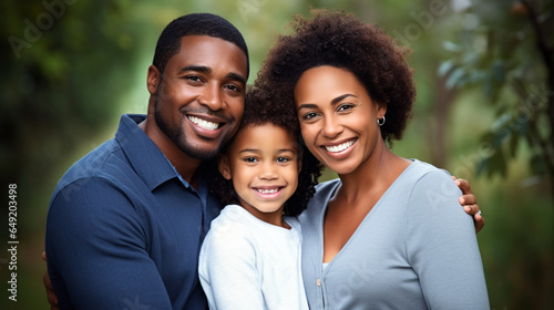 family outdoors, happy