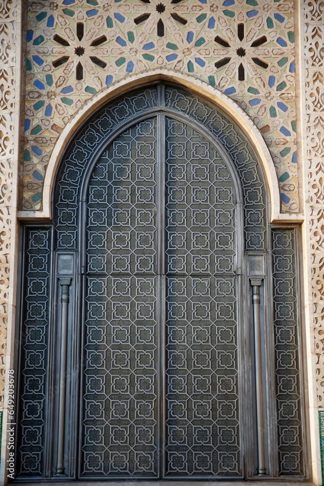 Hassan II mosque, Casablanca, Morocco. Door.