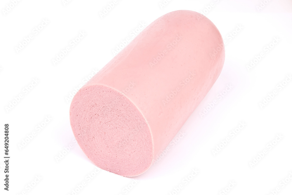 Boiled sausage isolated on white background. Boiled sausage isolated on white background.