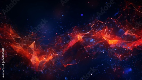 Wallpaper Mural Abstract technology background. Network connection structure with dots and lines. Vector illustration. Torontodigital.ca