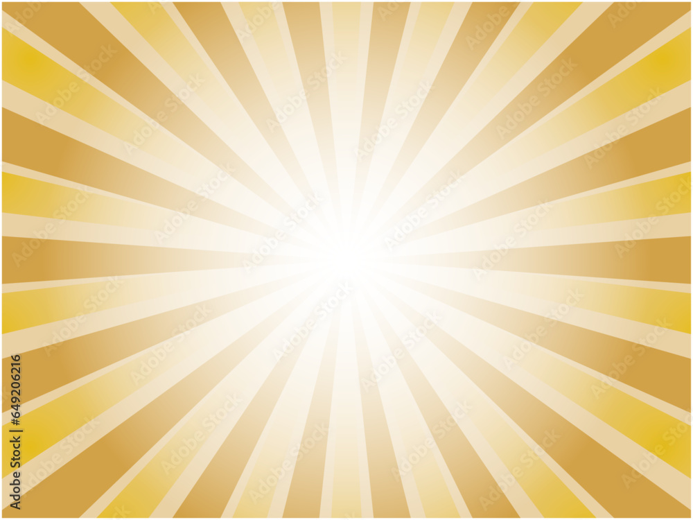 Fototapeta premium 太陽光線イメージの鮮やかなヴィンテージ風集中線背景素材_オレンジ