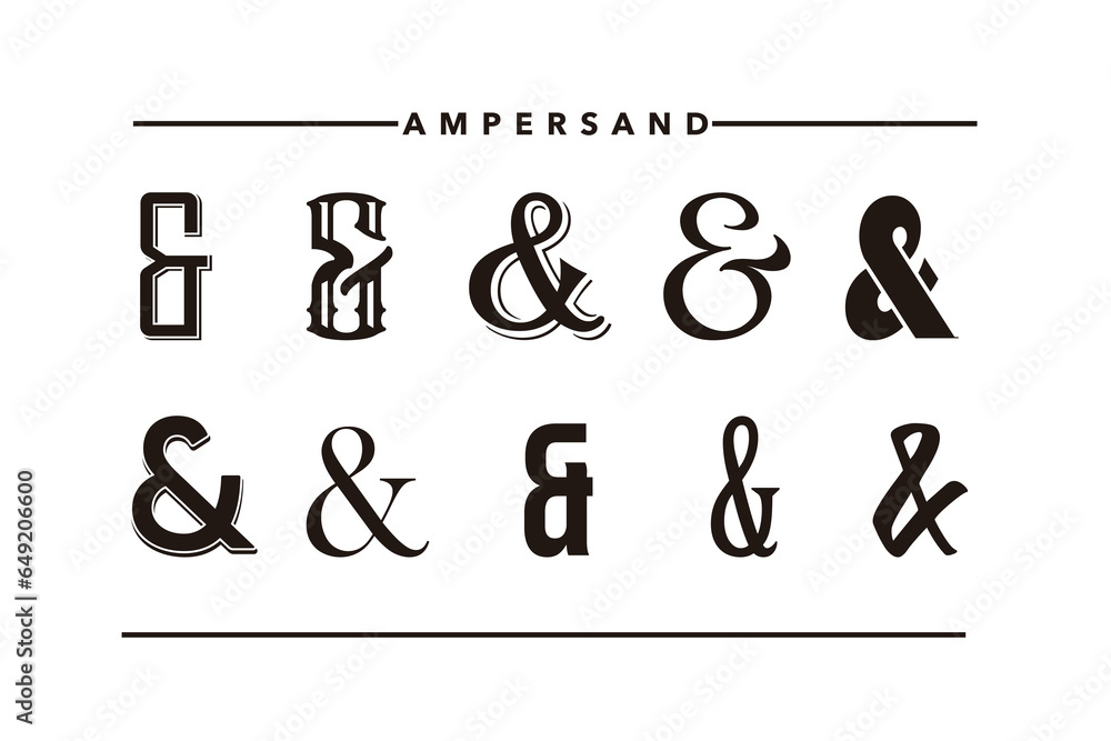 Typography ampersand for wedding invitation. Template symbol of ...