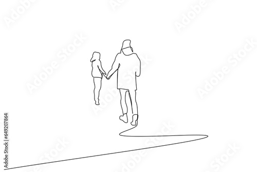 couple in love happy walk hug relationship outdoor outside line art design