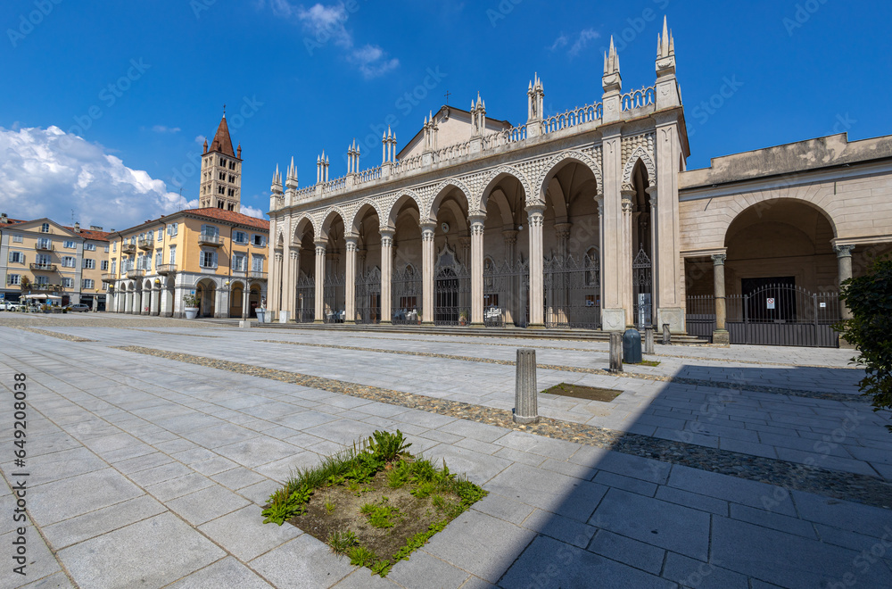 BIELLA, ITALY, JUNE 1, 2023 - View of St Stephen's Cathedral in Biella, Piedmont, Italy