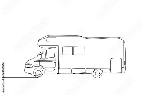 classic caravan vehicle holiday object line art design