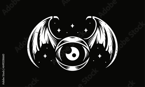 Floating Eye Monster Spooky Vector Art