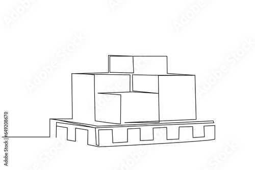 pallet boxes cargo order industry business objects line art design