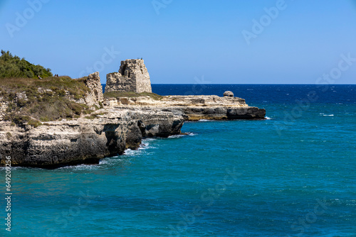 Tower of Maradico in Roca Vecchia, Melendugno, province of Lecce, Puglia, Italy