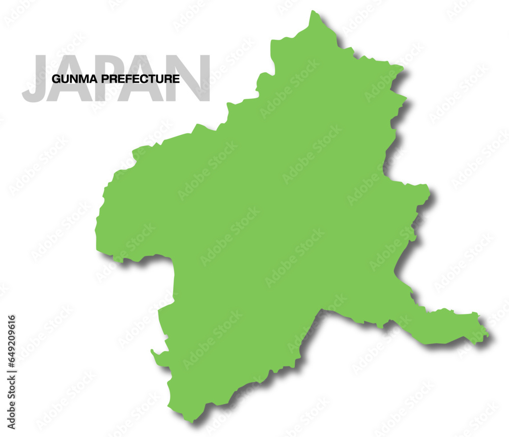 群馬県の地図 影付き 日本 群馬県の地図 影付き 日本