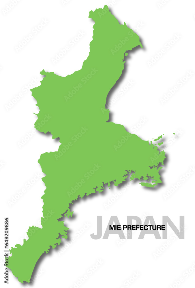 三重県の地図 影付き 日本