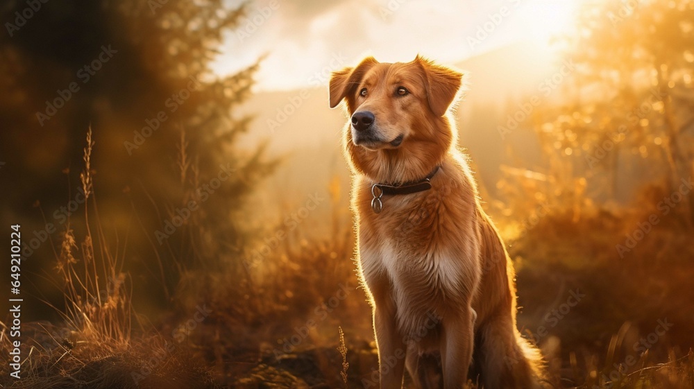 Golden retriever in the field Golden retriever in the field