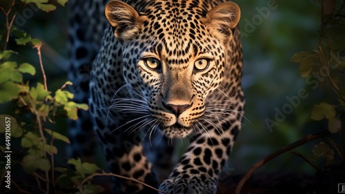 Leopard portrait in the jungle