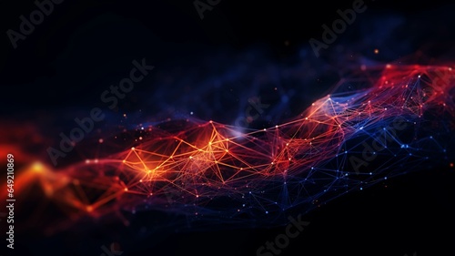 Abstract technology background. Network connection structure with dots and lines. Vector illustration.