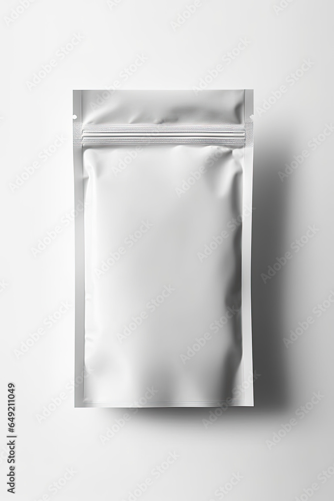 Packaging Bag Mockup White with shades white background, AI Generated Packaging Bag Mockup White with shades white background, AI Generated
