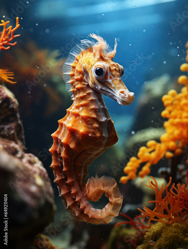SeaHorse in its Natural Habitat  Wildlife Photography  Generative AI