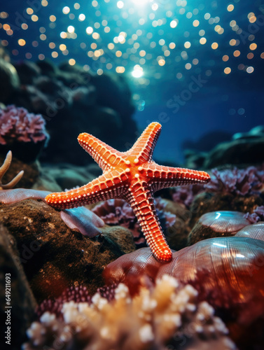 StarFish in its Natural Habitat, Wildlife Photography, Generative AI © Vig