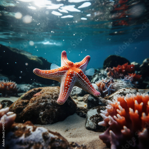 StarFish in its Natural Habitat, Wildlife Photography, Generative AI © Vig