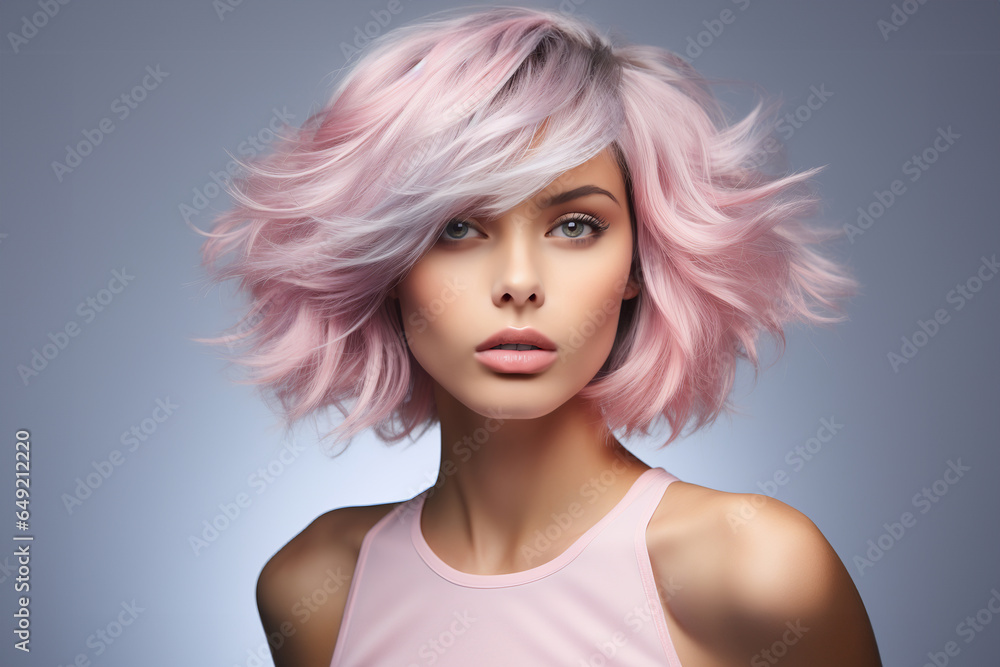 Beautiful Woman isolated on background soft pastel hues Beautiful Woman isolated on background soft pastel hues