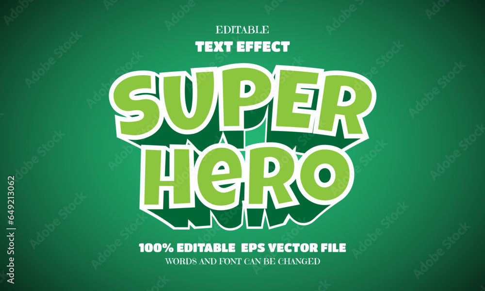 Super Hero Text, Editable Font Effect