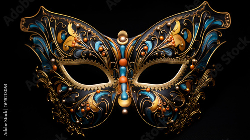Venice carnival butterfly mask on black background © Tariq