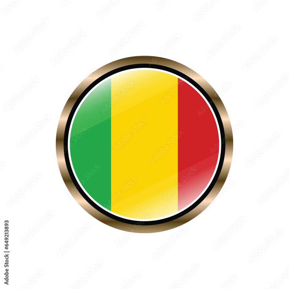 Fototapeta premium Mali flag circle button vector template, trendy, collection, logo, design