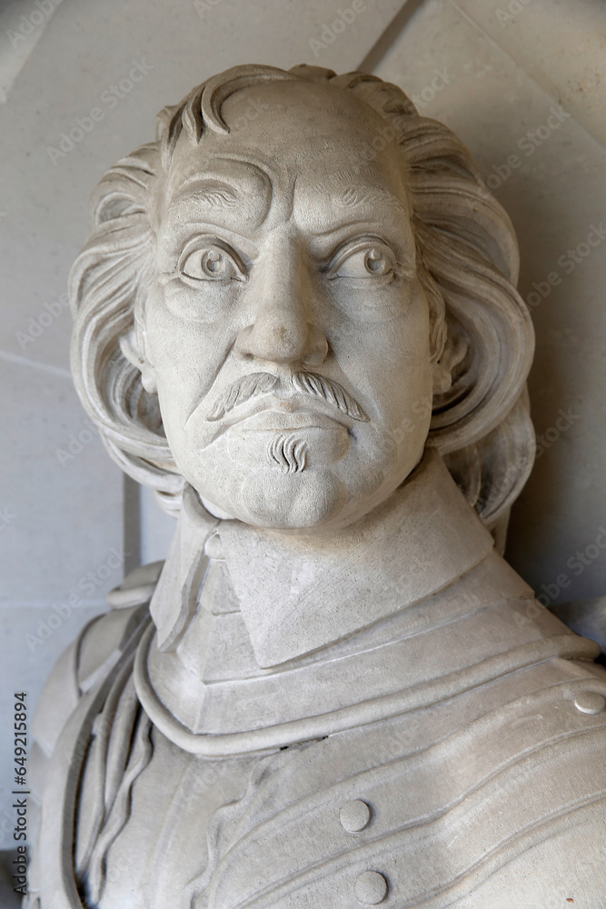Bust of Cromwell in the Guildhall, London, U.K.