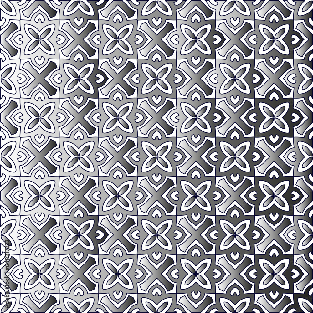 Black and white pattern. Repeat pattern. Abstract background. Patterns with monochrome gradient.Wallpaper for textile design,  on wall paper, wrapping paper, fabrics and home decor. 