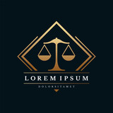 Law firm logo. Scales symbol. Vector icon design. 