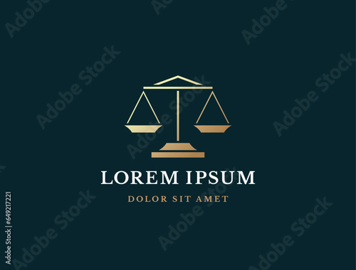 Law firm logo. Scales symbol. Vector icon design. 