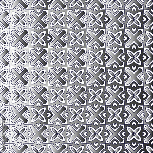 Black and white pattern. Repeat pattern. Abstract background. Patterns with monochrome gradient.Wallpaper for textile design, on wall paper, wrapping paper, fabrics and home decor. 