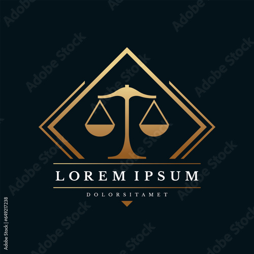 Papier peint Law firm logo. Scales symbol. Vector icon design.