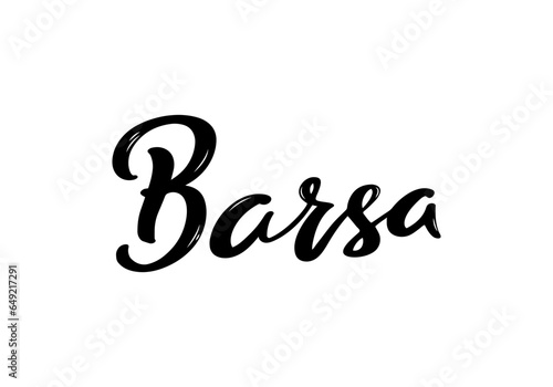 Barsa Lettering. Handwritten City name. Vector design template. photo