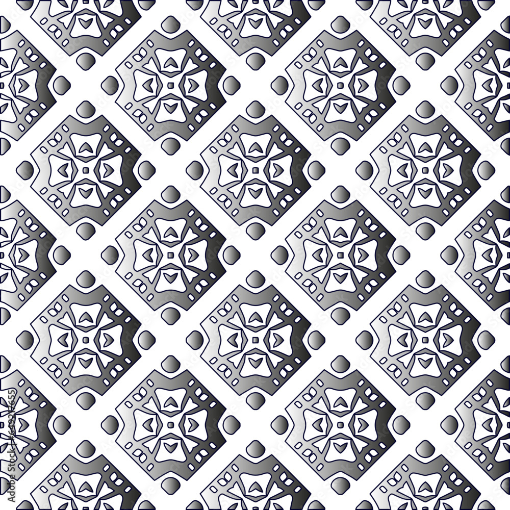 Fototapeta premium Black and white pattern. Repeat pattern. Abstract background. Patterns with monochrome gradient.Wallpaper for textile design, on wall paper, wrapping paper, fabrics and home decor. 