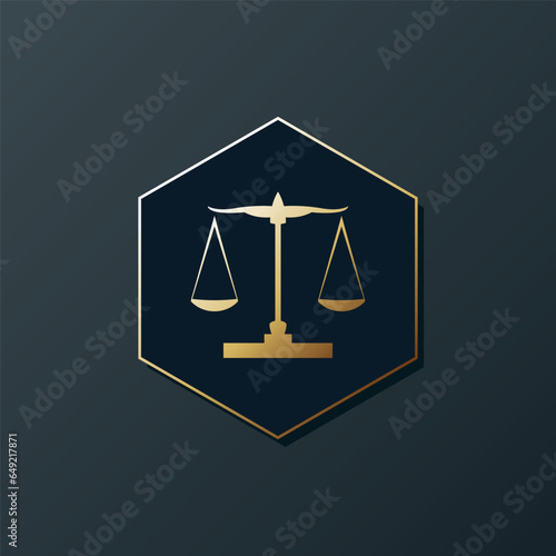 Law firm logo. Scales symbol. Vector icon design. 