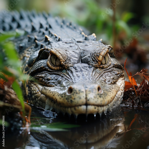 Crocodile in its Natural Habitat  Wildlife Photography  Generative AI