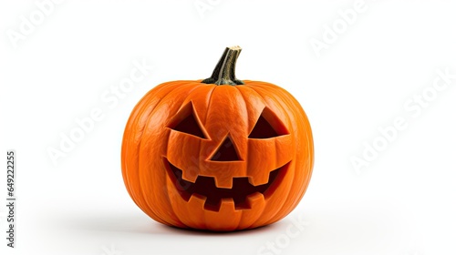 Jack o lantern or carved pumpkin isolated on a white background. Generative AI