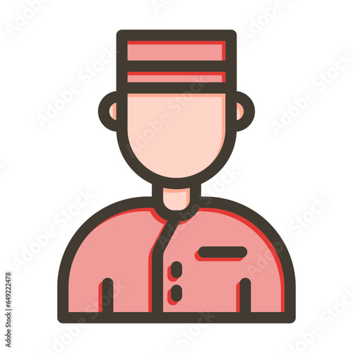 Bellboy Vector Thick Line Filled Colors Icon Design Vector Thick Line Filled Colors Icon Design