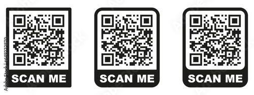 Scan QR code icon. Digital scanning qr code. QR code scan for smartphone. QR code for payment.
